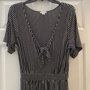 American Eagle, size small, wide leg jumpsuit, black and white stripes